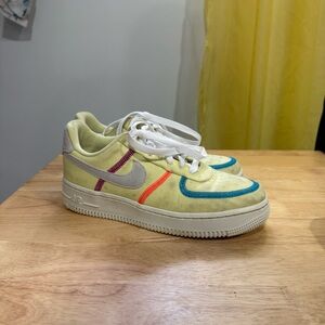 Nike Air Force 1 Stitched Life Lime GS Womens Shoes